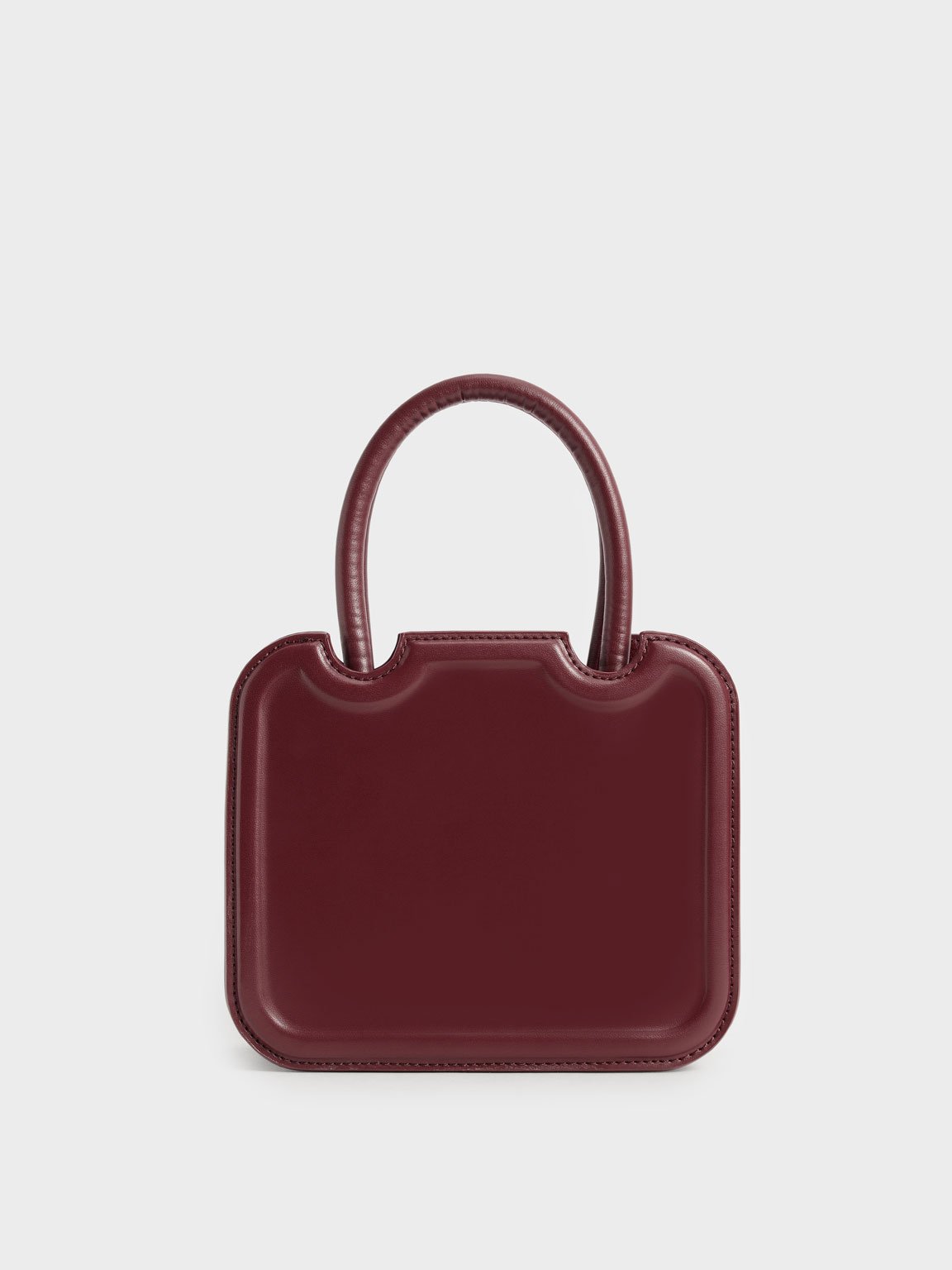 

Double Handle Sculptural Tote Bag, Burgundy