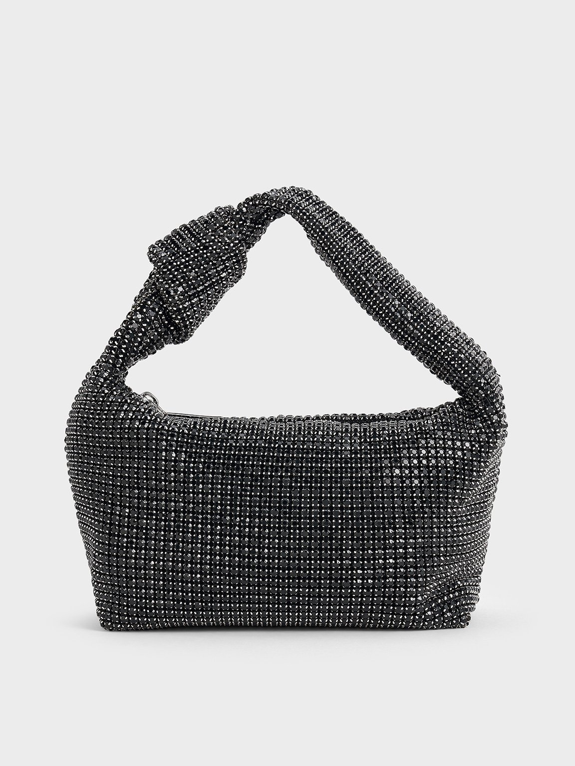 Charles & Keith - Crystal-Embellished Knotted-Strap Shoulder Bag