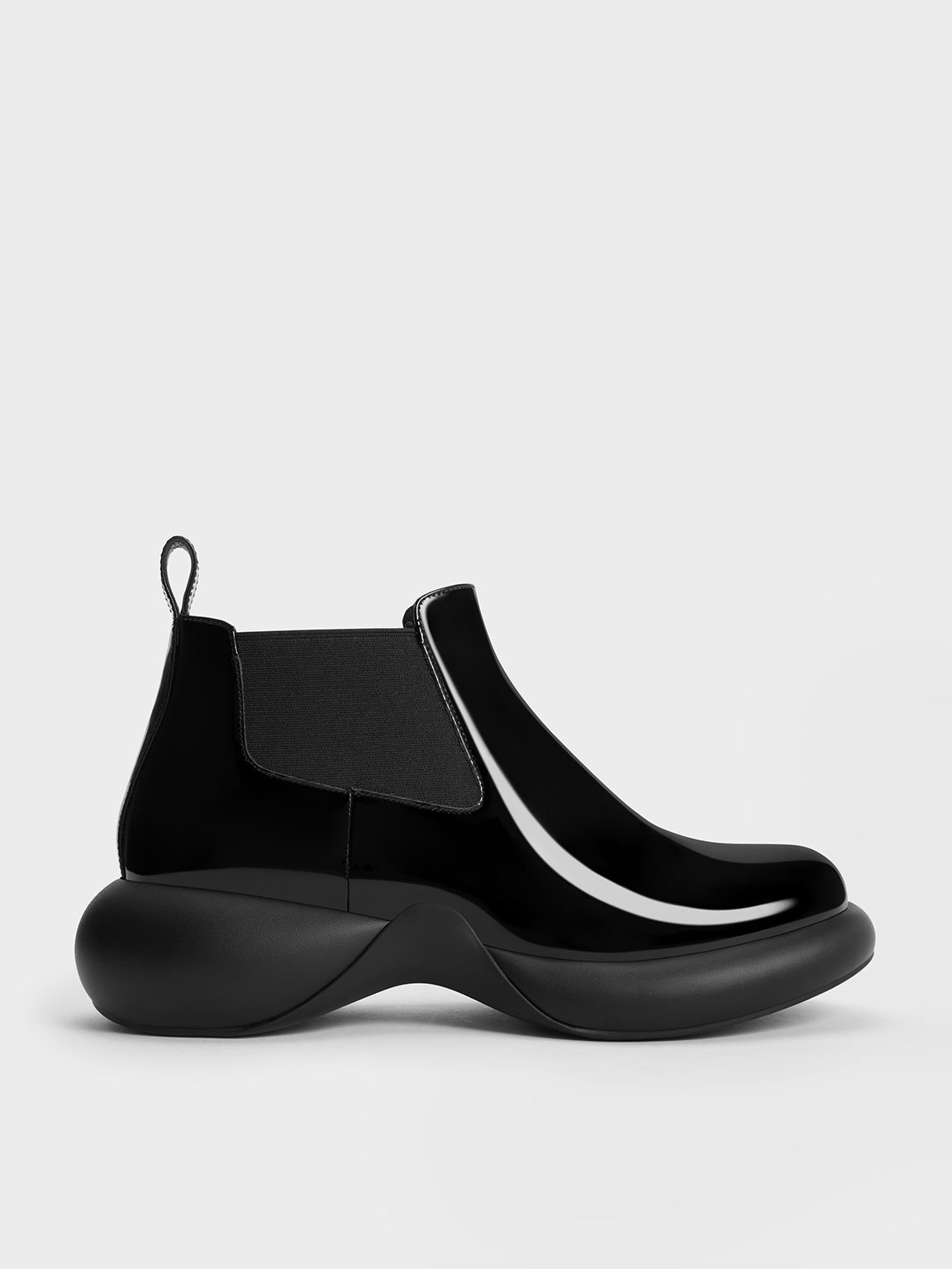 Charles & Keith - Hallie Patent Leather Ankle Boots