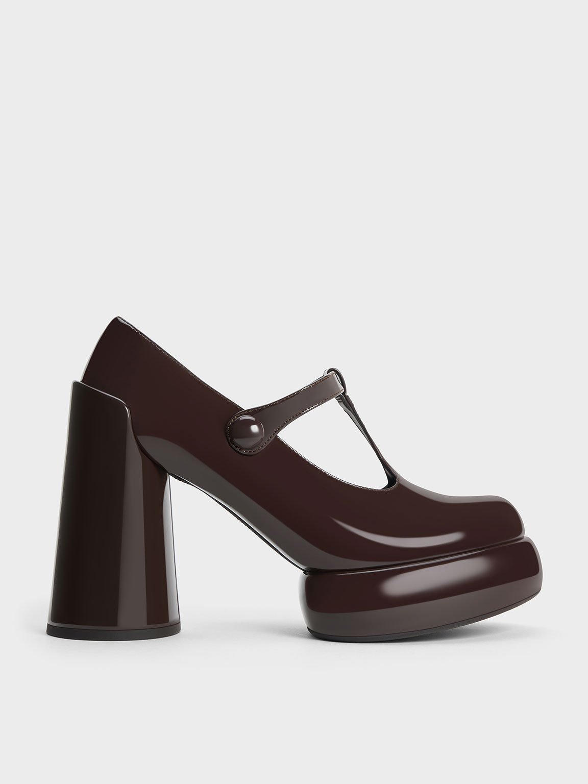 Charles & Keith - Darcy Patent T-Bar Platform Mary Janes