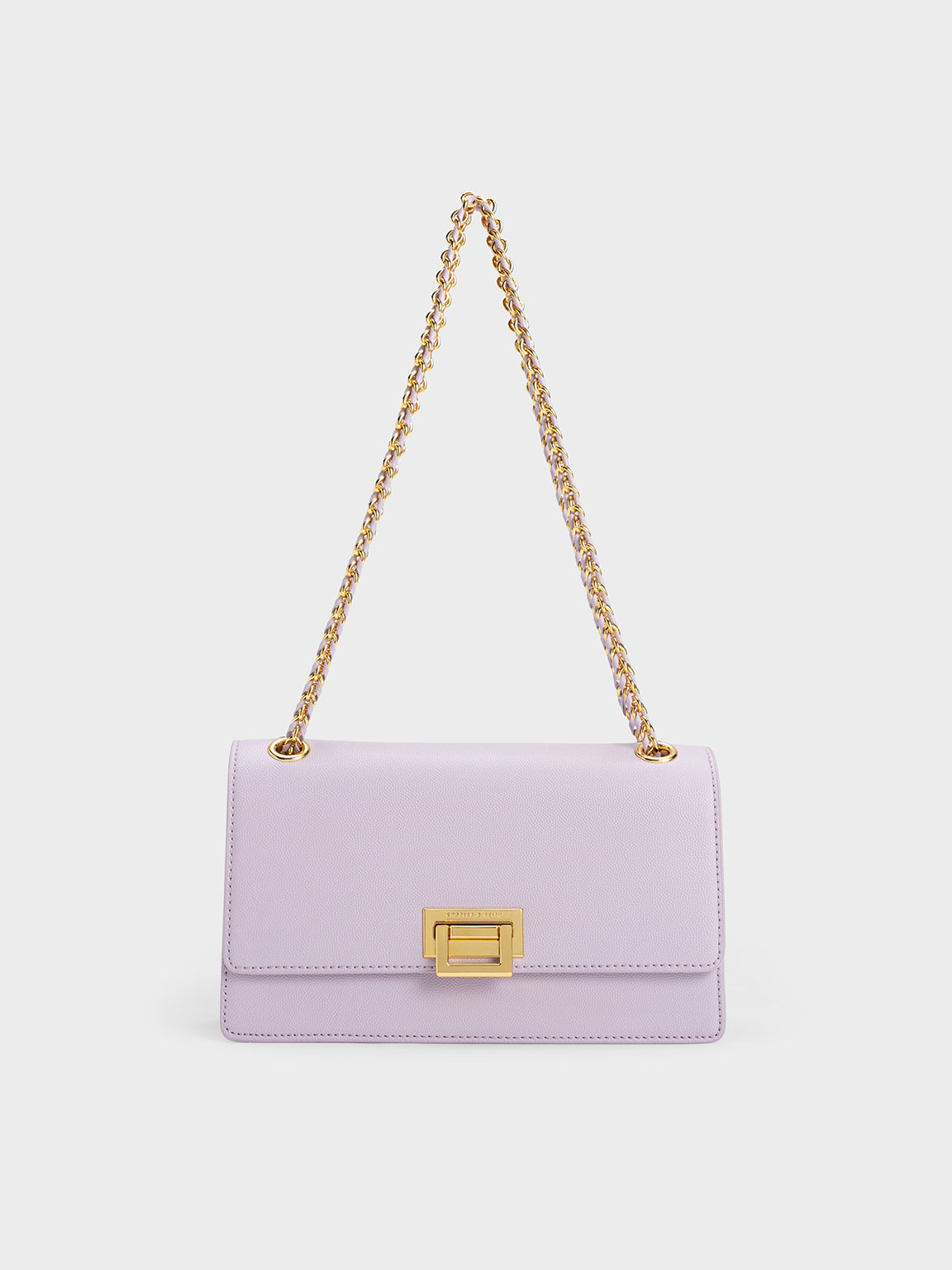 Charles & Keith - Metallic Accent Front Flap Bag