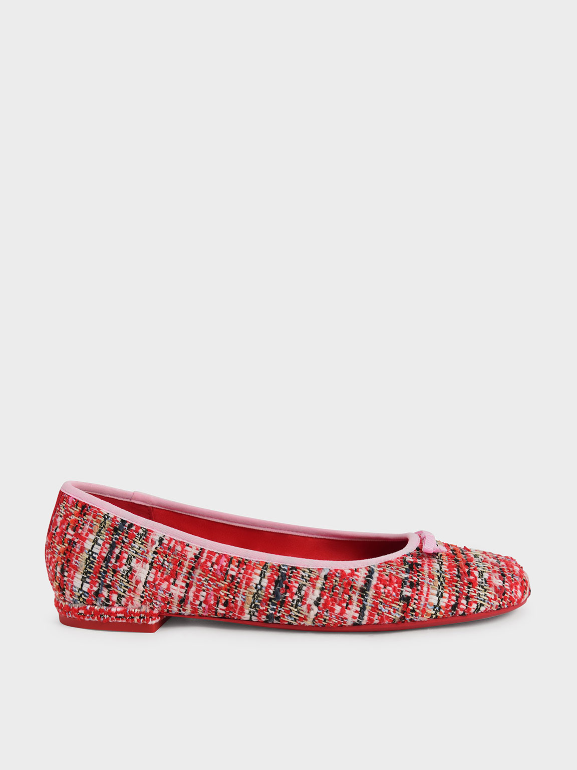 

Tweed Bow-Tie Ballerina Flats