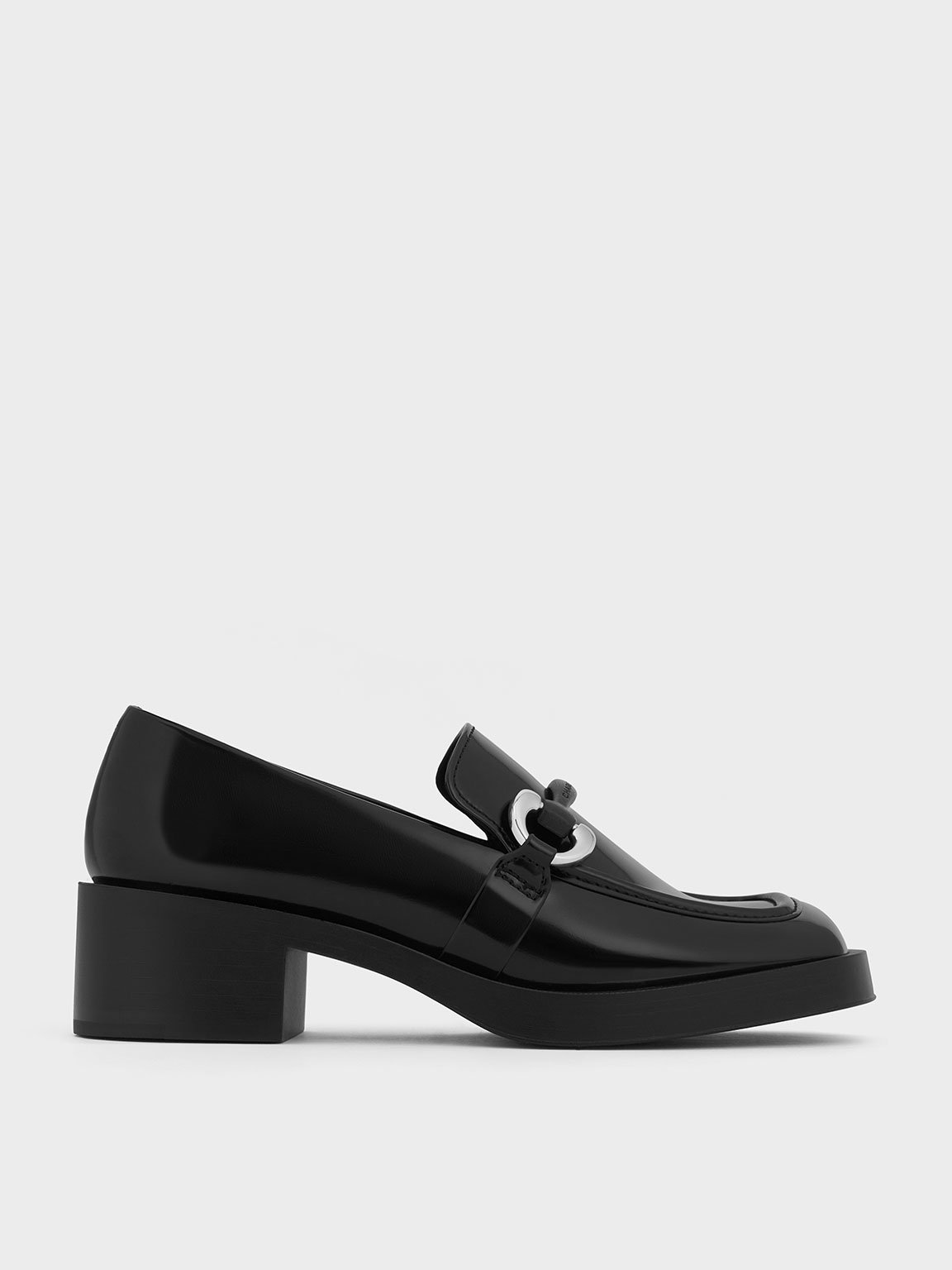 Charles & Keith - Catelaya Metallic Accent Loafer Pumps