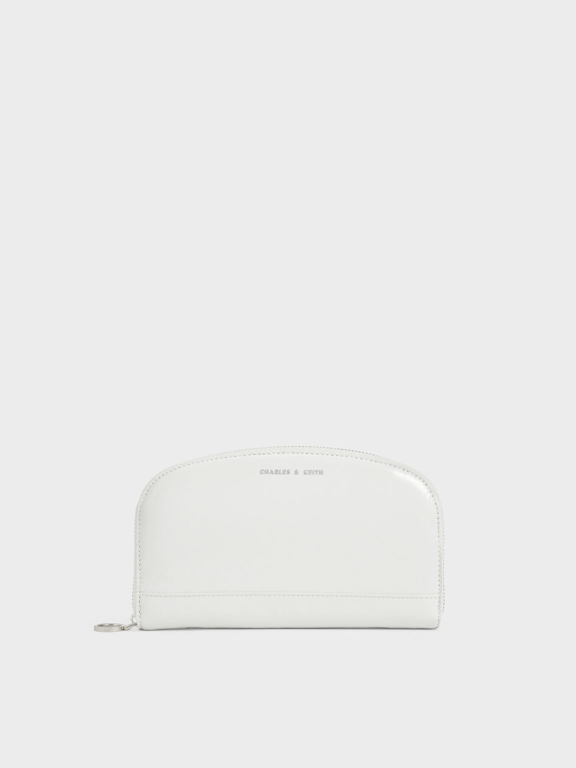 

Curved Mini Long Wallet, White