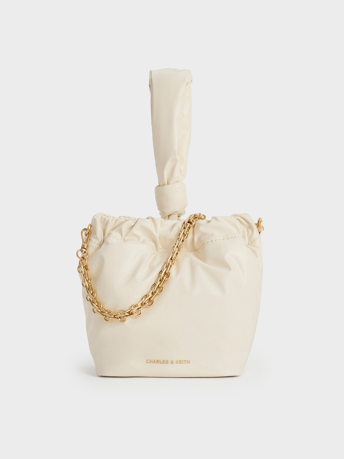 Charles & Keith - Caia Knotted Dumpling Bag In Neutral