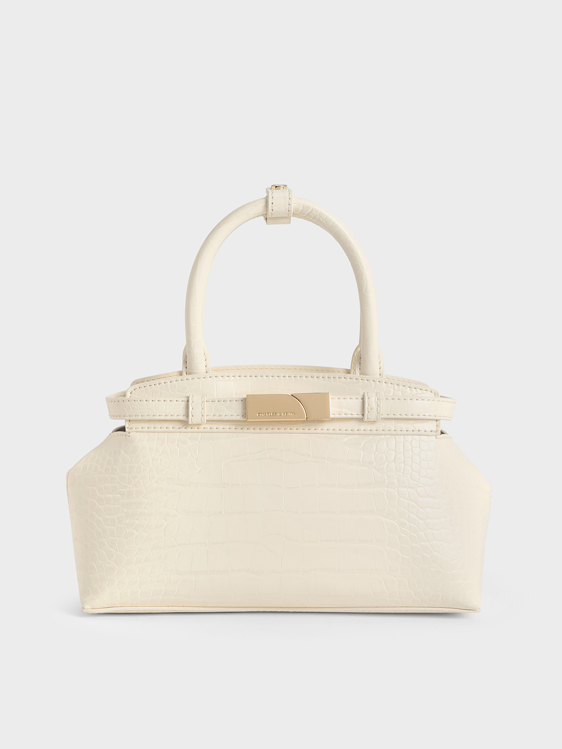 Charles & Keith - Aurelia Croc-Effect Metallic-Accent Elongated Tote