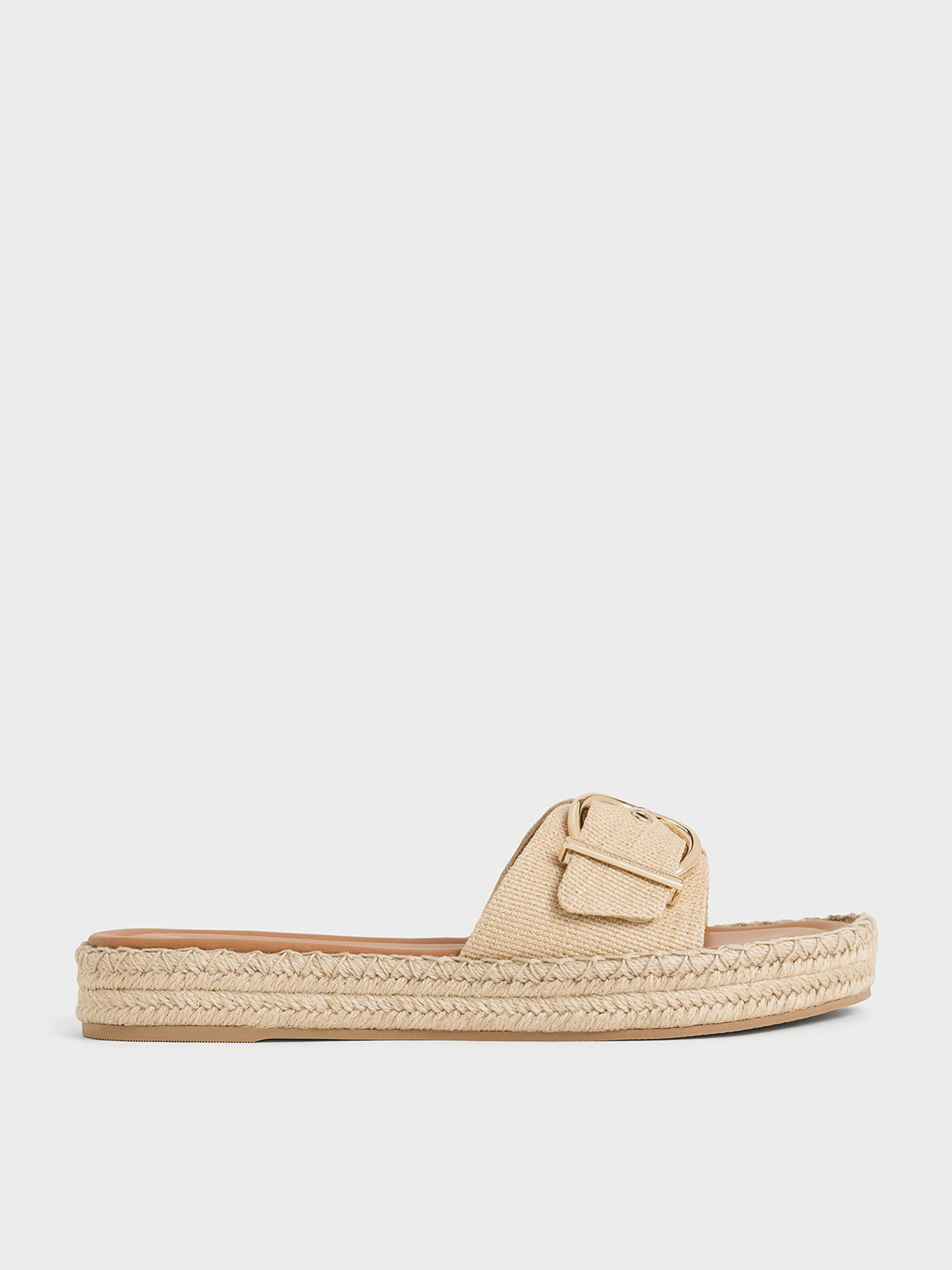 Charles & Keith - Buckled Woven Espadrille Sandals