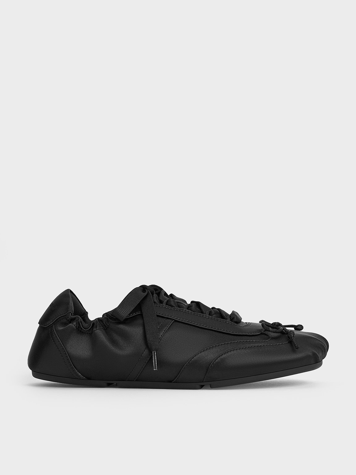 Charles & Keith - Cece Satin Ruched Bow Sneakers