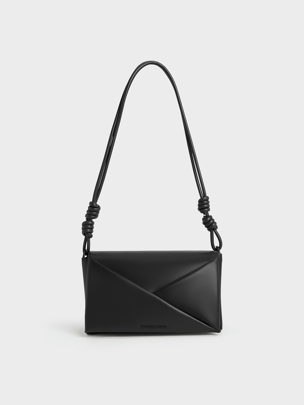 Charles & Keith - Midori Geometric Shoulder Bag In Black