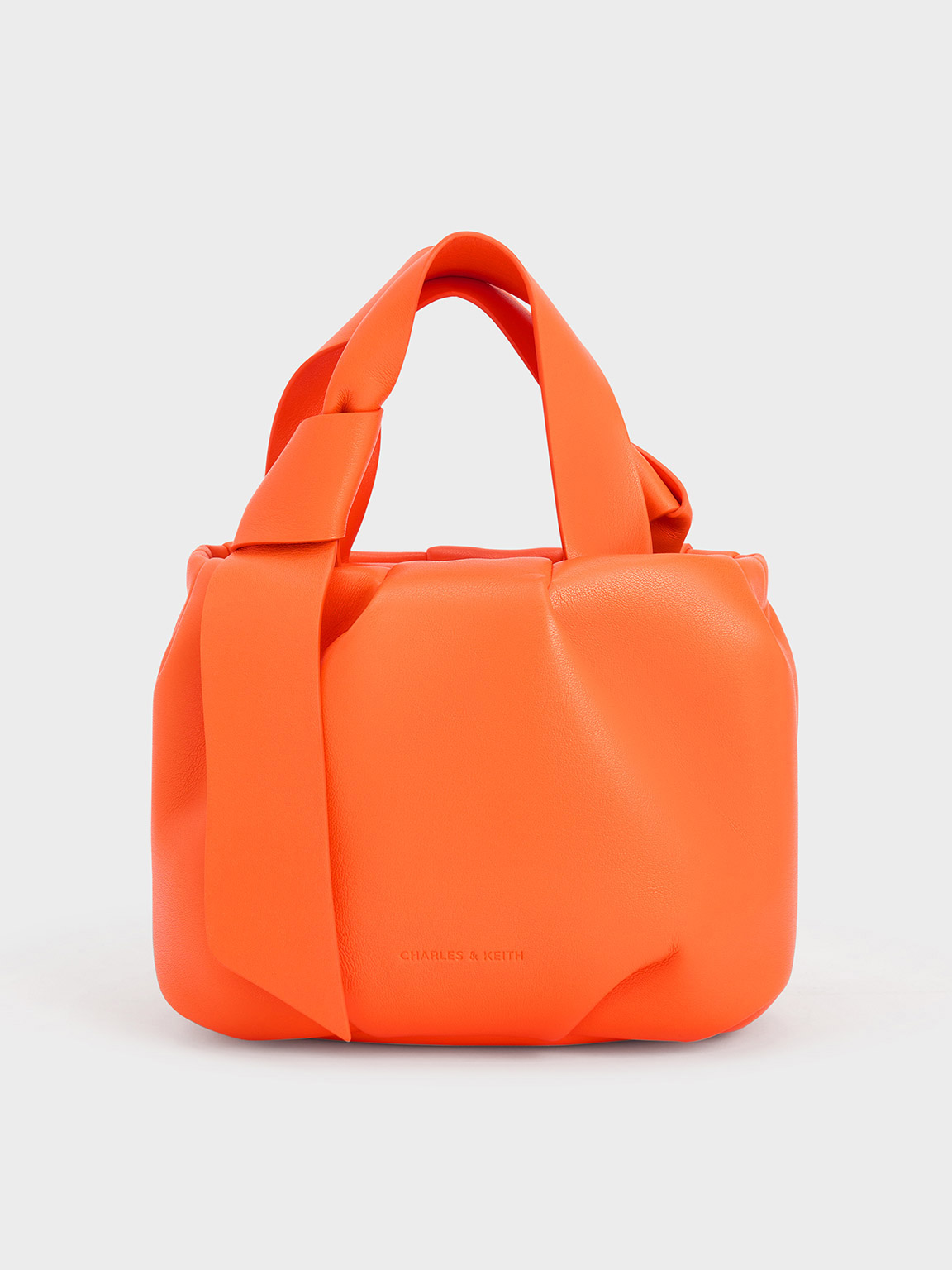 Orange Toni Knotted Ruched Bag | CHARLES & KEITH UK