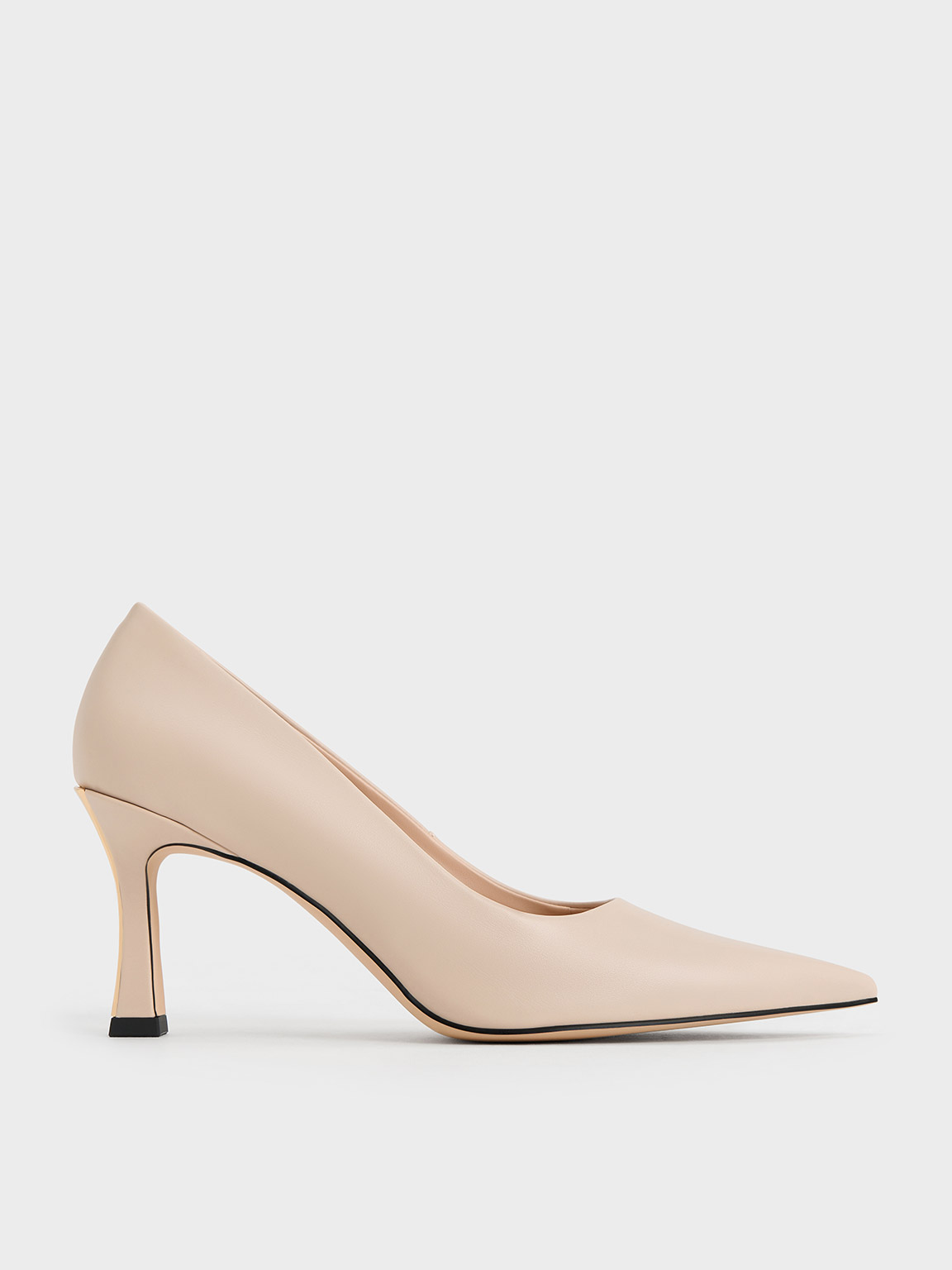 Charles & Keith - Flared Heel Pointed-Toe Pumps