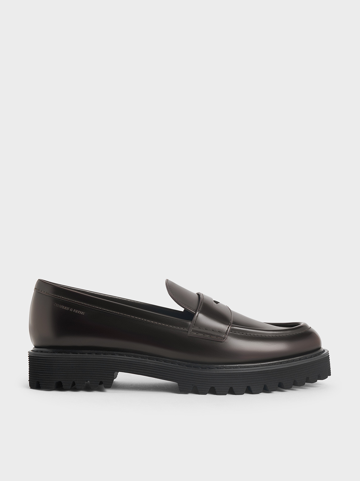 Dark Brown Kaiya Penny Loafers - CHARLES & KEITH UK