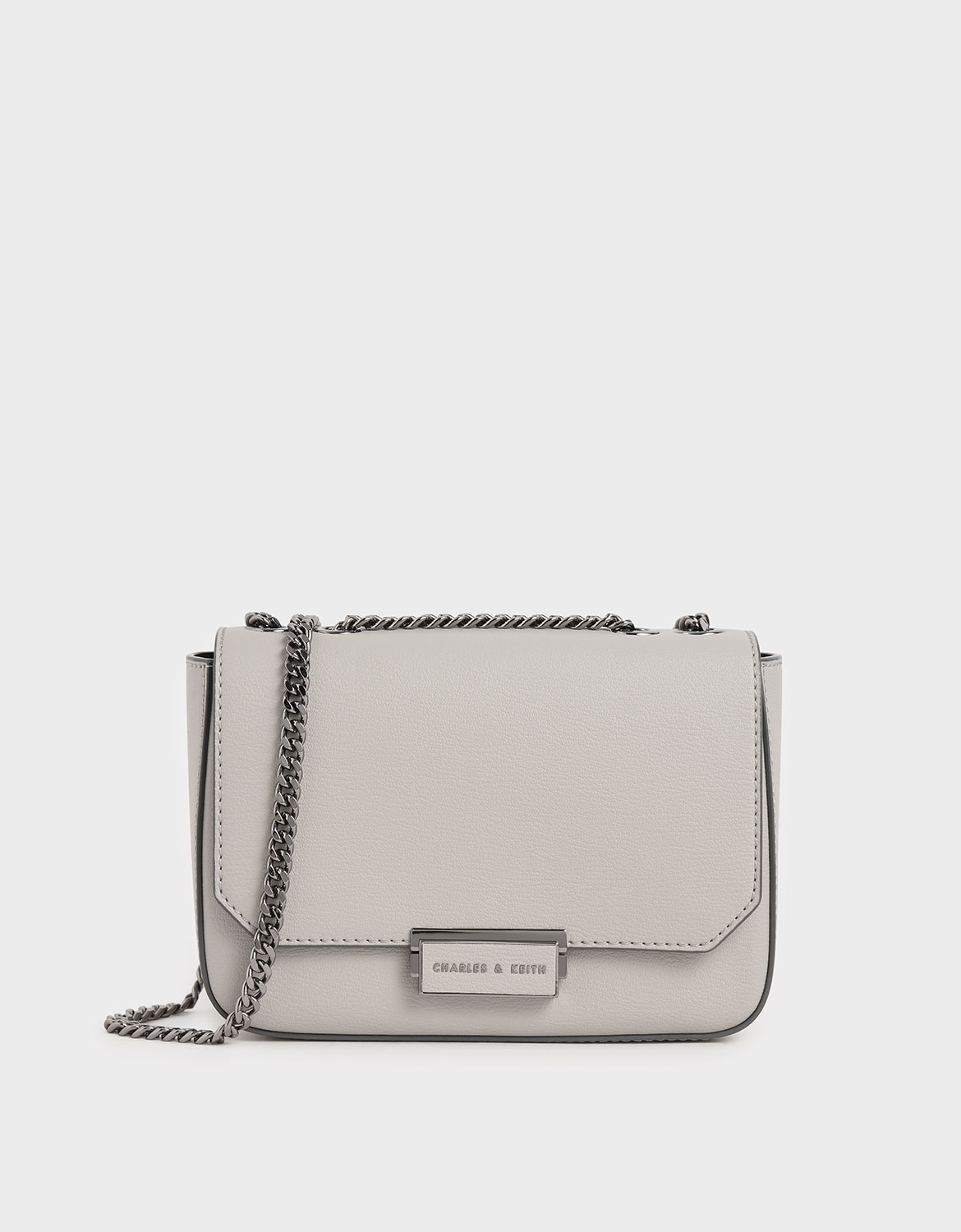 

Double Chain Link Crossbody Bag, Grey