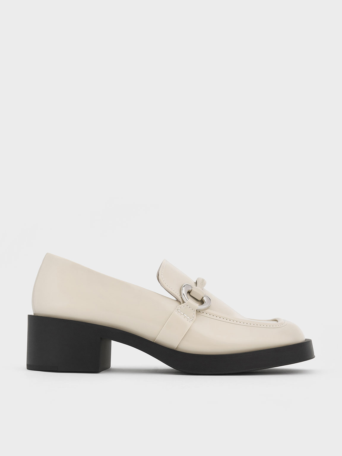 Charles & Keith - Catelaya Metallic Accent Loafer Pumps