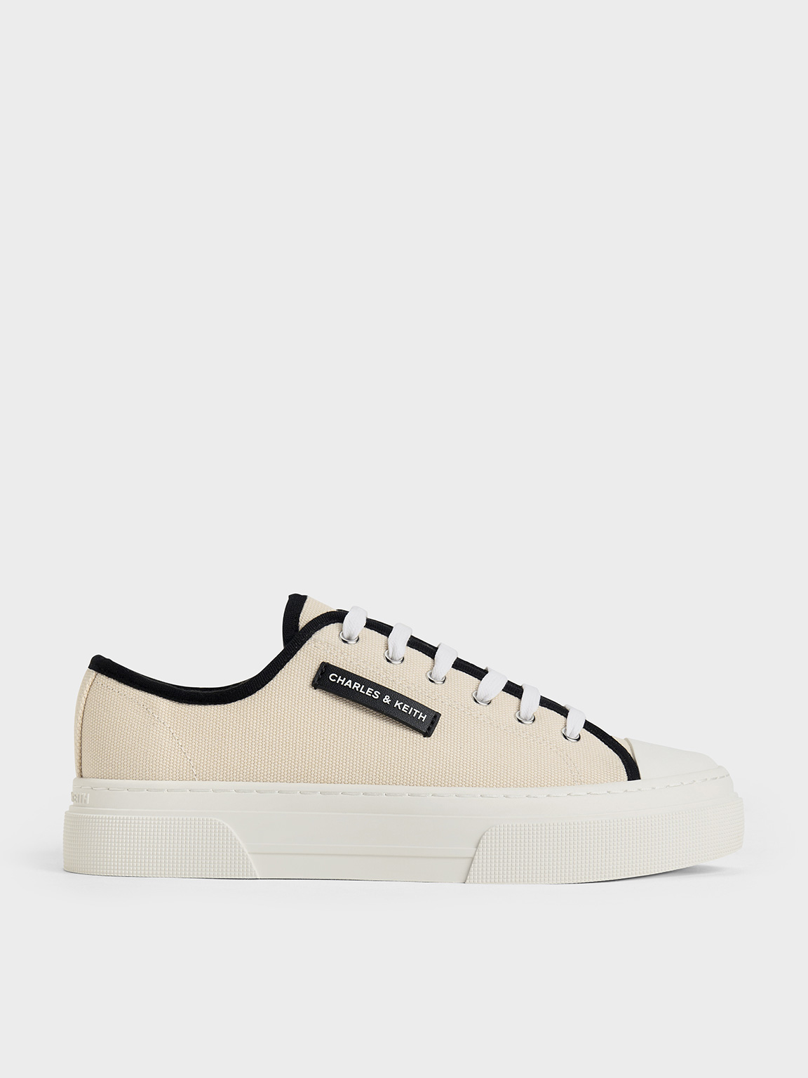 Charles & Keith - Kay Canvas Low-Top Sneakers