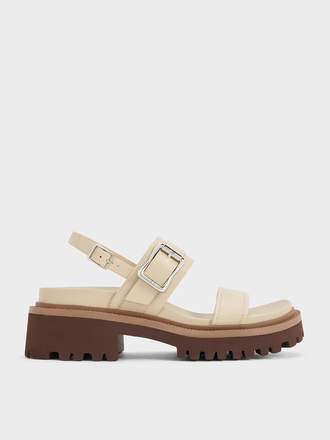 Charles & Keith - Buckled Platform Slingback Sandals