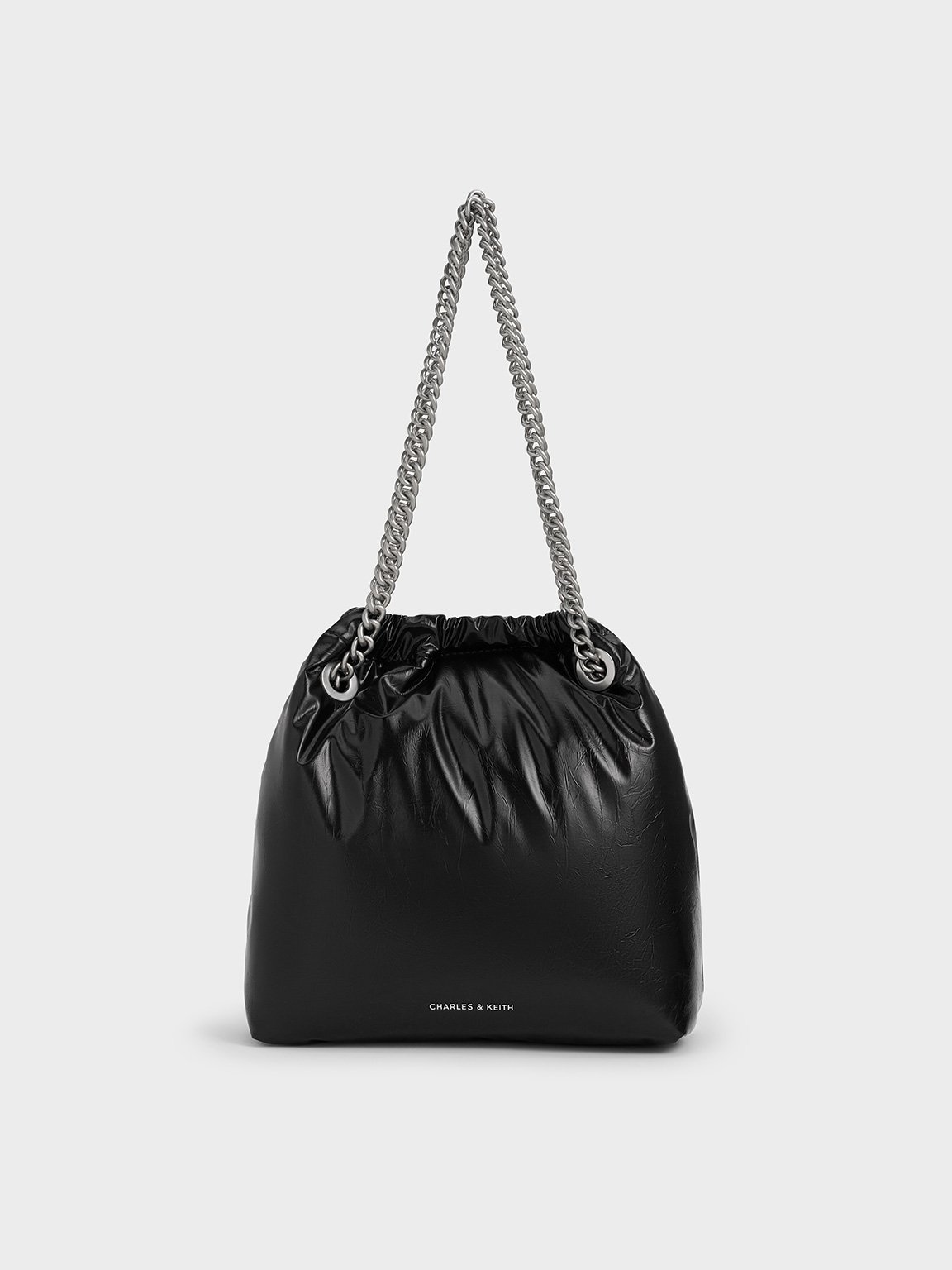 Charles & Keith - Caia Chain-handle Tote Bag In Black