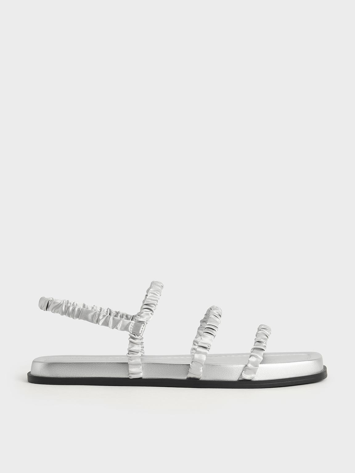 Charles & Keith - Recycled Polyester Ruched Strappy Sandals