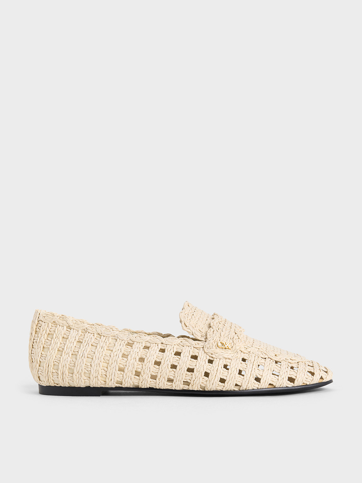 Charles & Keith - Raffia Woven Loafers