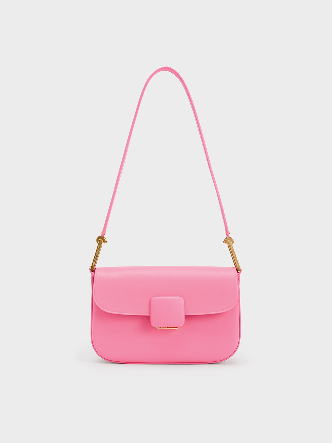 Charles & Keith - Koa Square Push-Lock Shoulder Bag