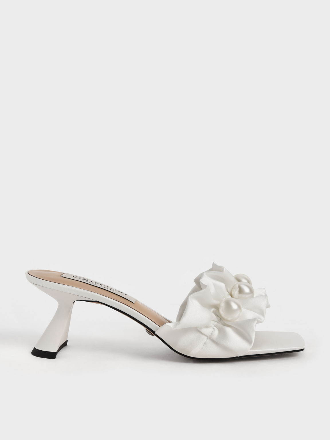 Charles & Keith - Blythe Bead-Embellished Satin Mules