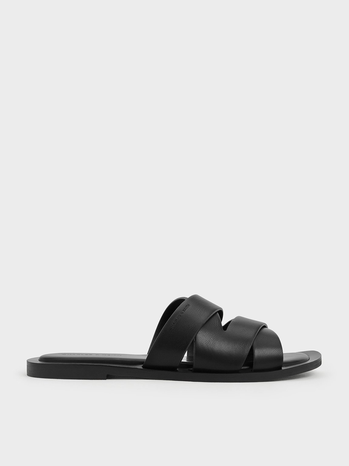 Charles & Keith - Strappy Crossover Slide Sandals