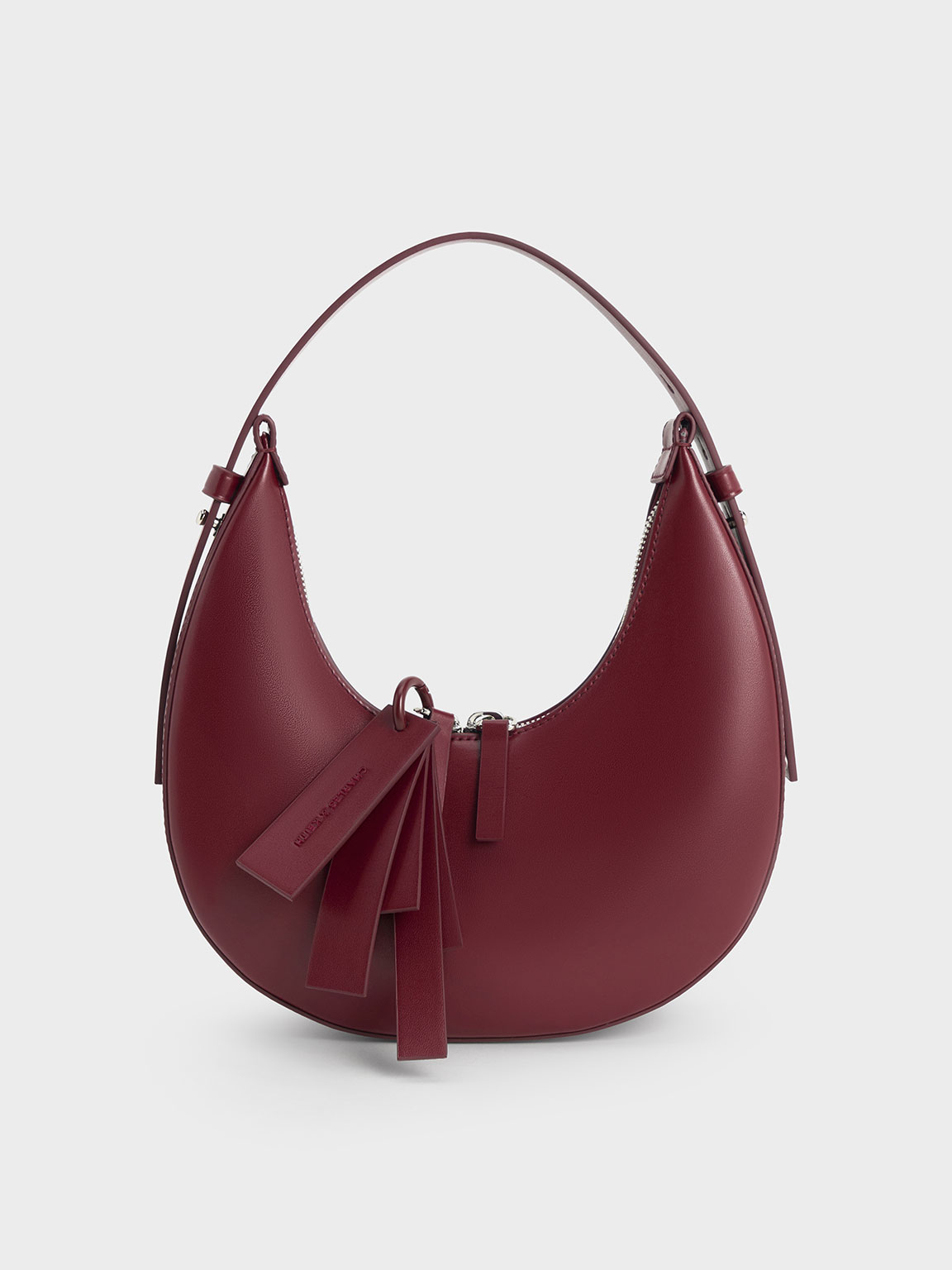 Carey Crescent Hobo Bag – Burgundy