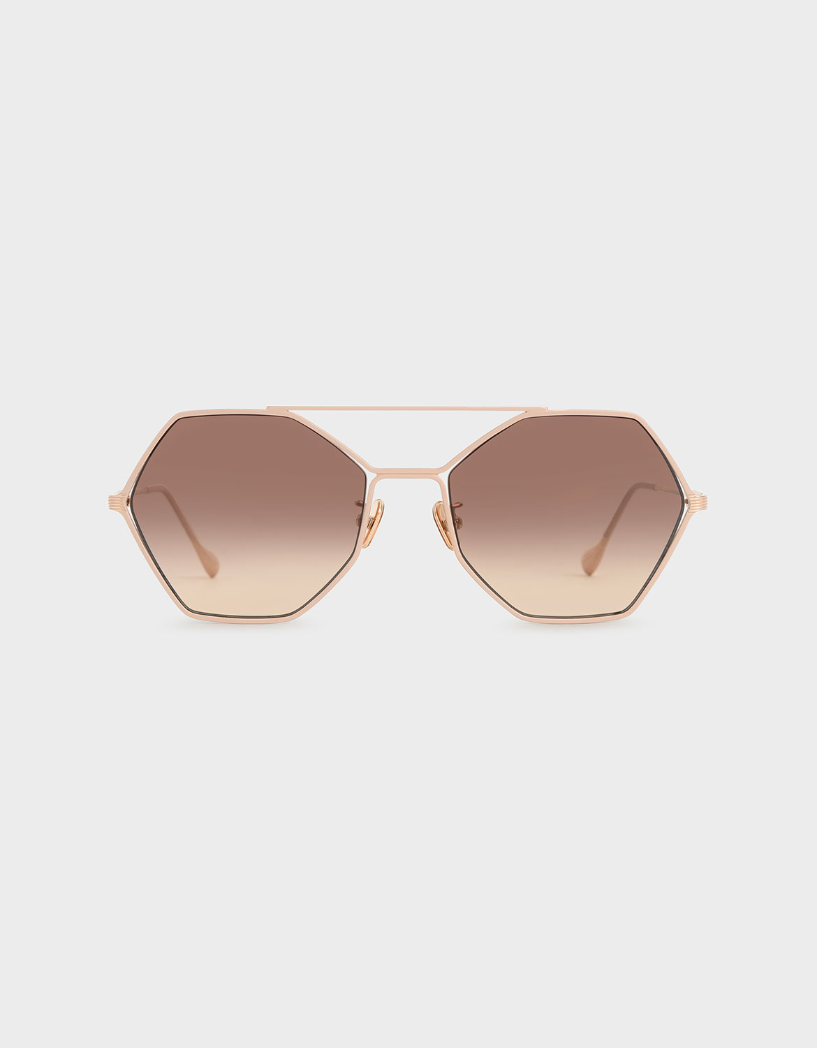 

Gradient Tint Geometric Sunglasses, Pink