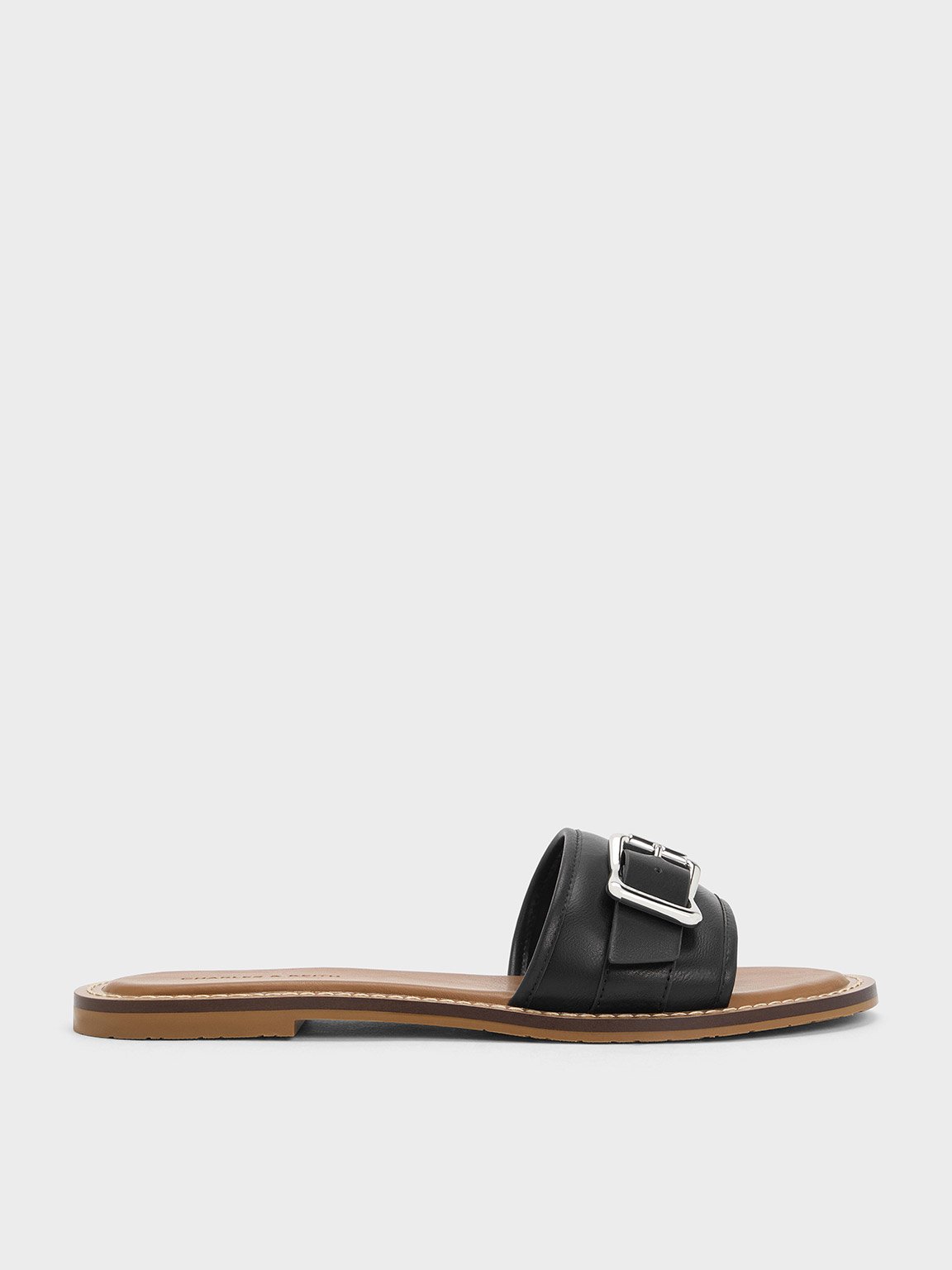 Charles & Keith - Anita Buckled Slide Sandals