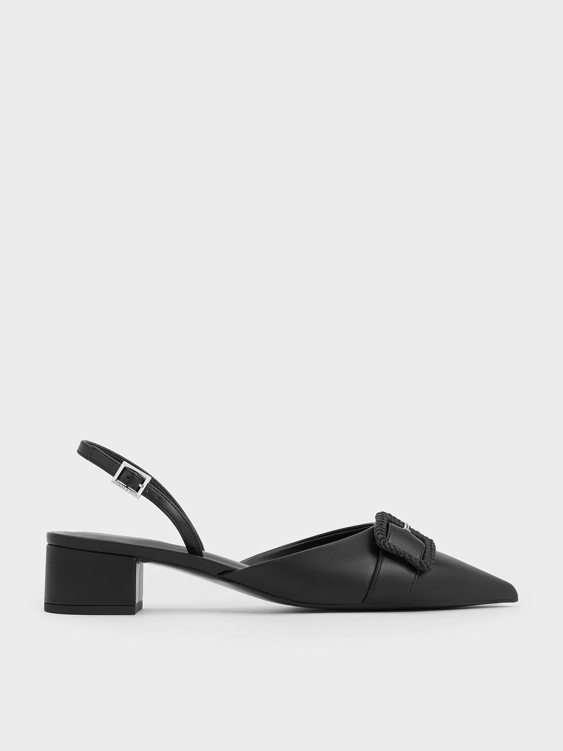 Charles & Keith - Woven-Buckle Slingback Pumps