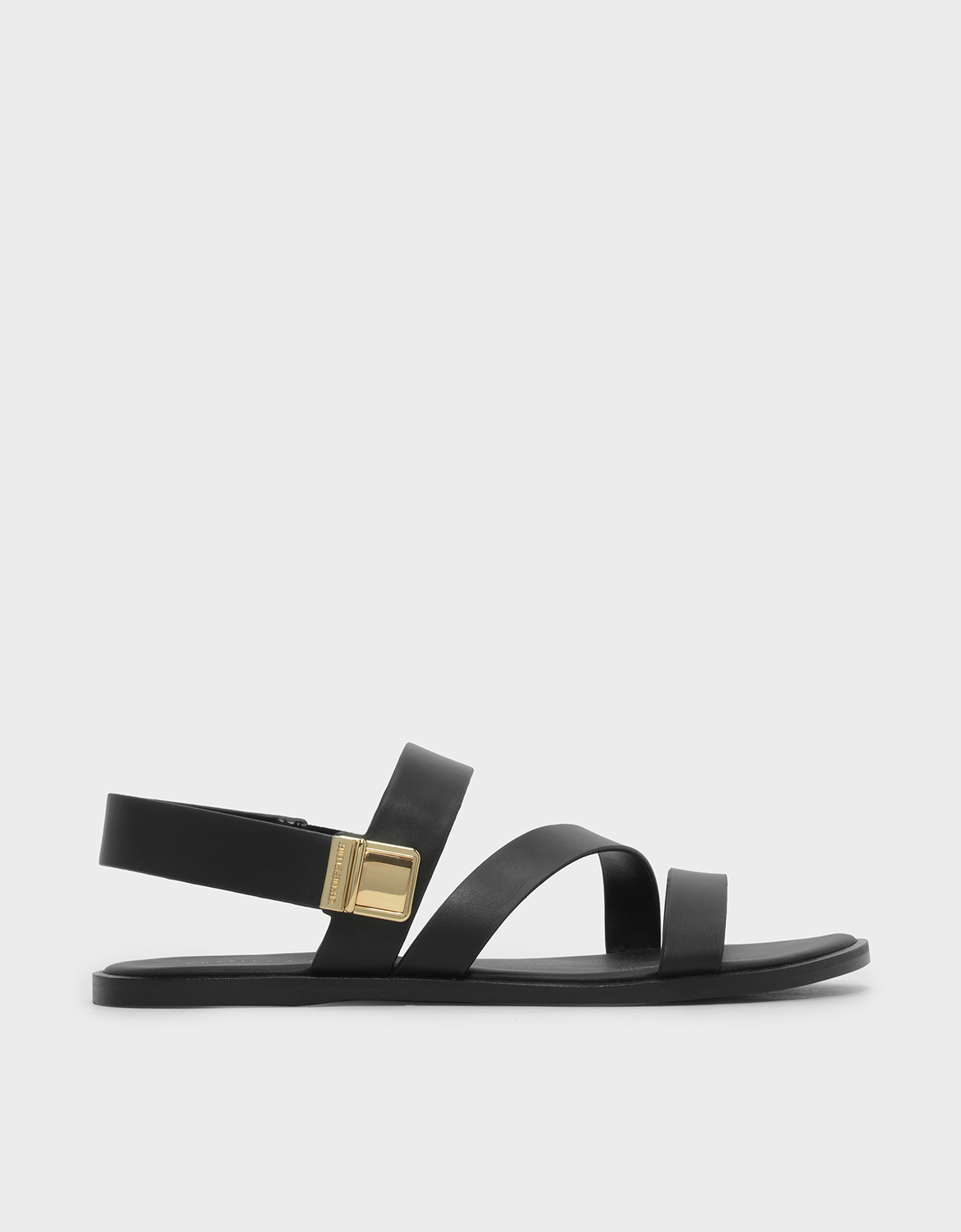 

Strappy Open-Toe Sandals, Black