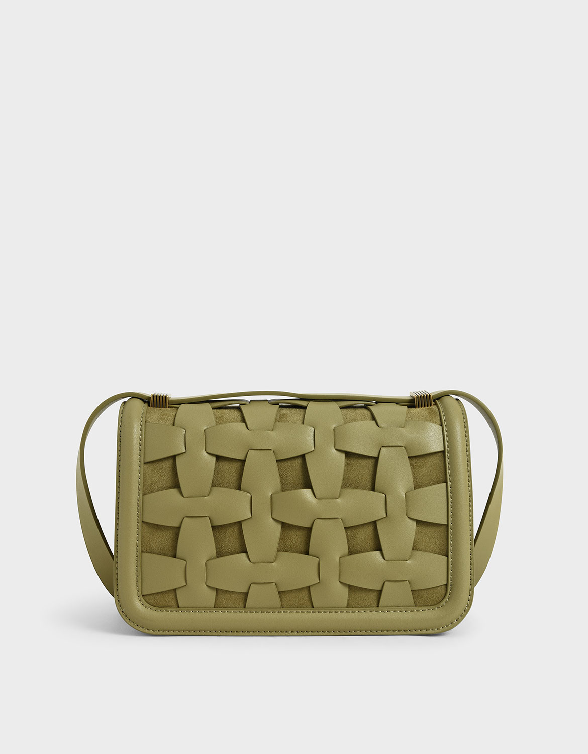 

Weave Detail Shoulder Bag, Sage green