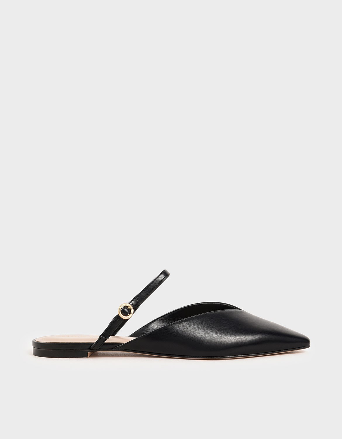 

V-Cut Mary Jane Mules, Black