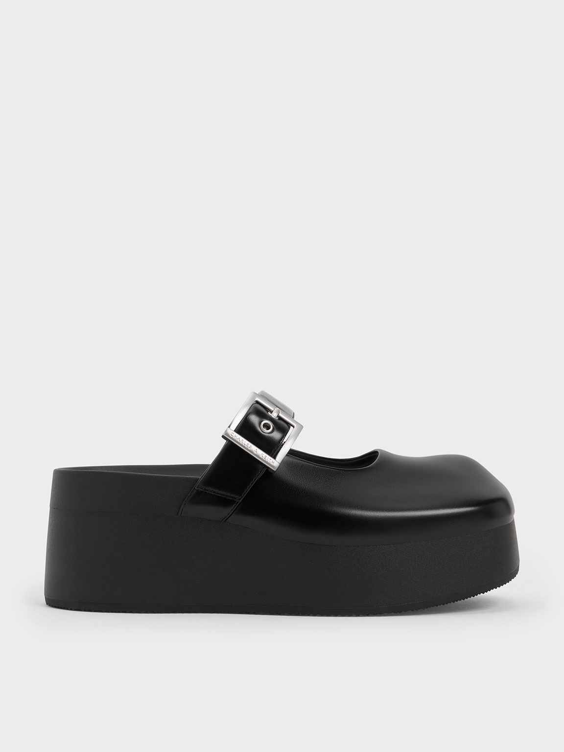 Charles & Keith - Buckle-Strap Flatform Mules