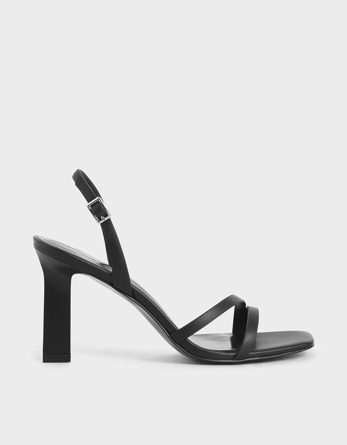 

Strappy Blade Heel Slingback Sandals, Black