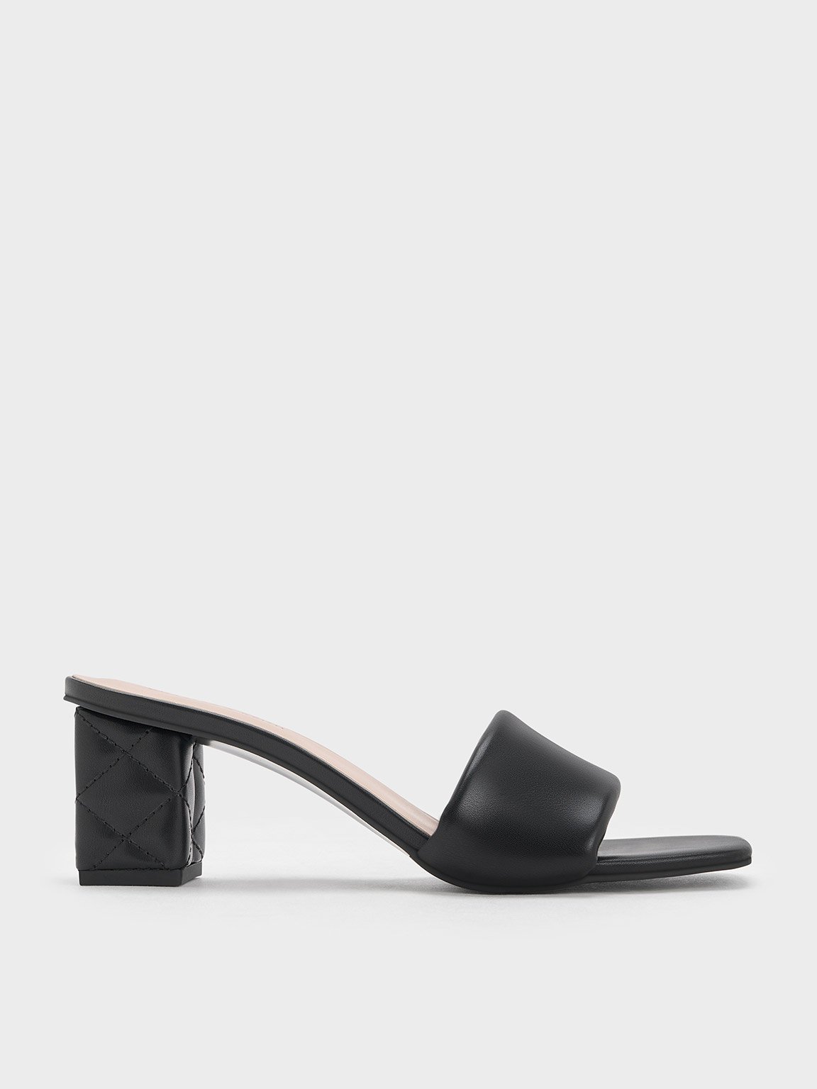 Charles & Keith - Puffy-Strap Quilted-Heel Mules