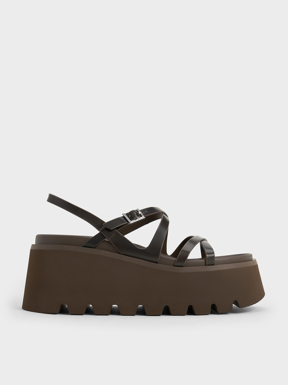 Charles & Keith - Strappy Crossover Flatform Sandals