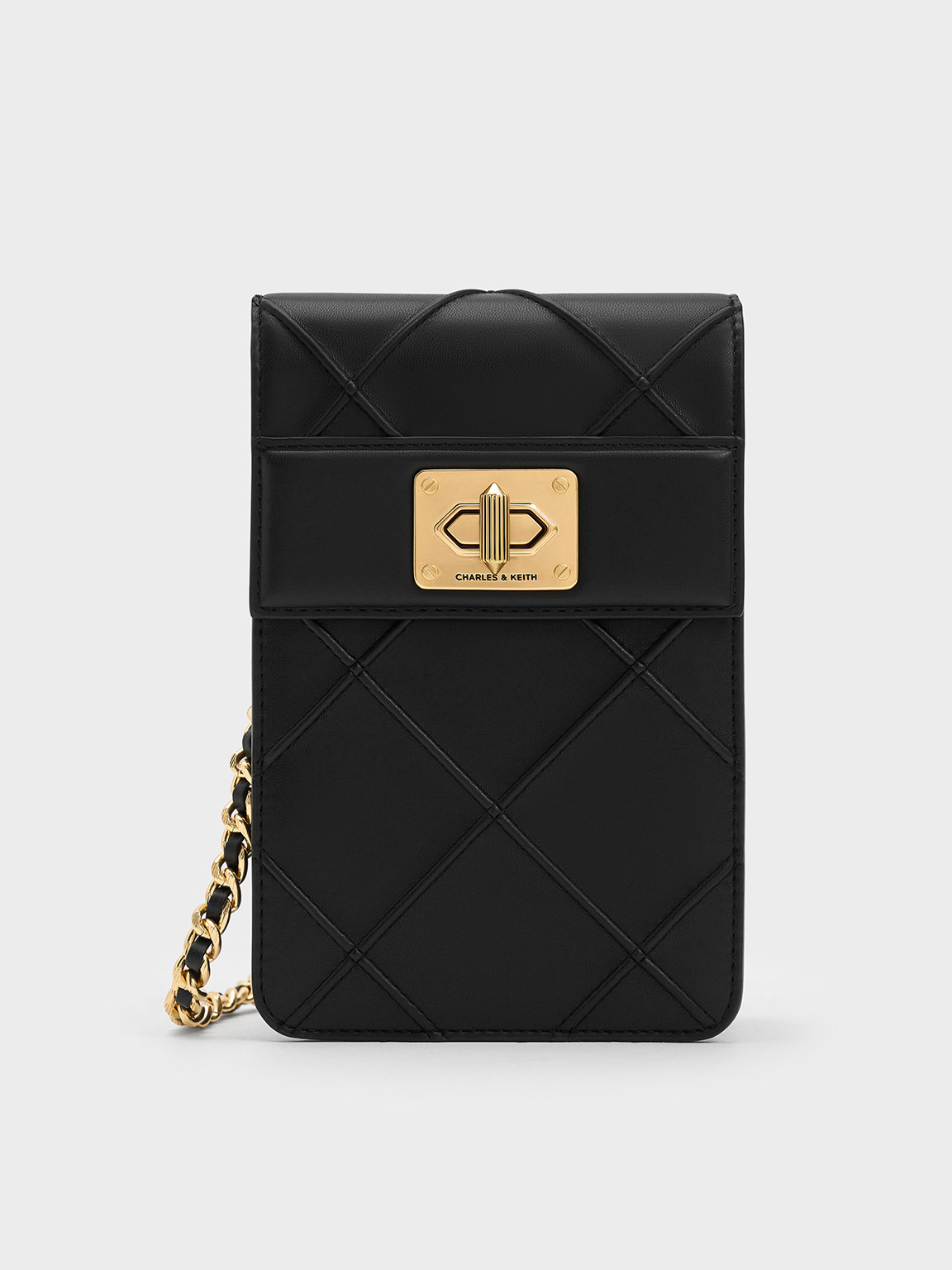 Charles & Keith - Eleni Quilted Elongated Crossbody Bag