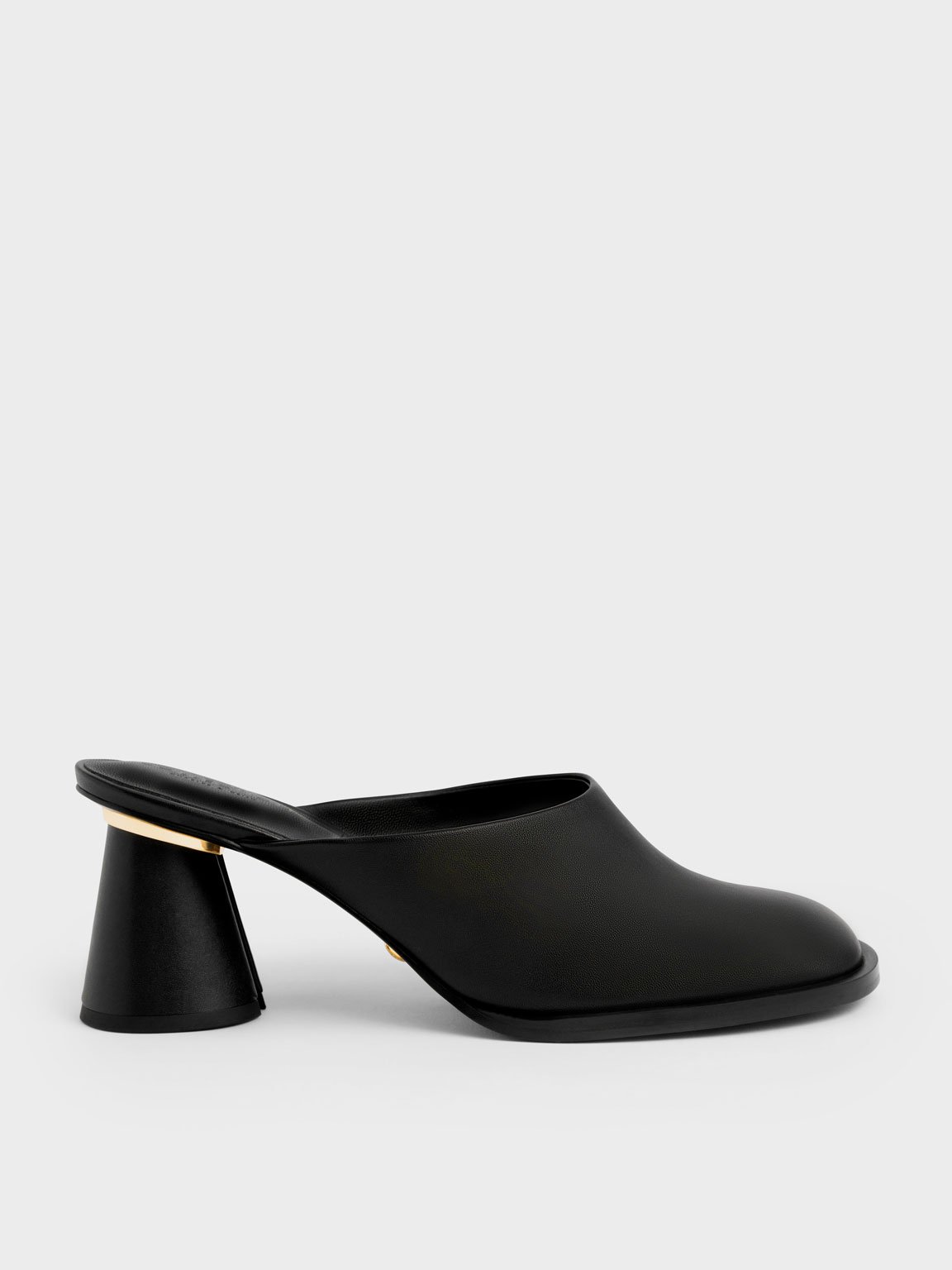 Charles & Keith - Medina Leather Cylindrical Heel Mules