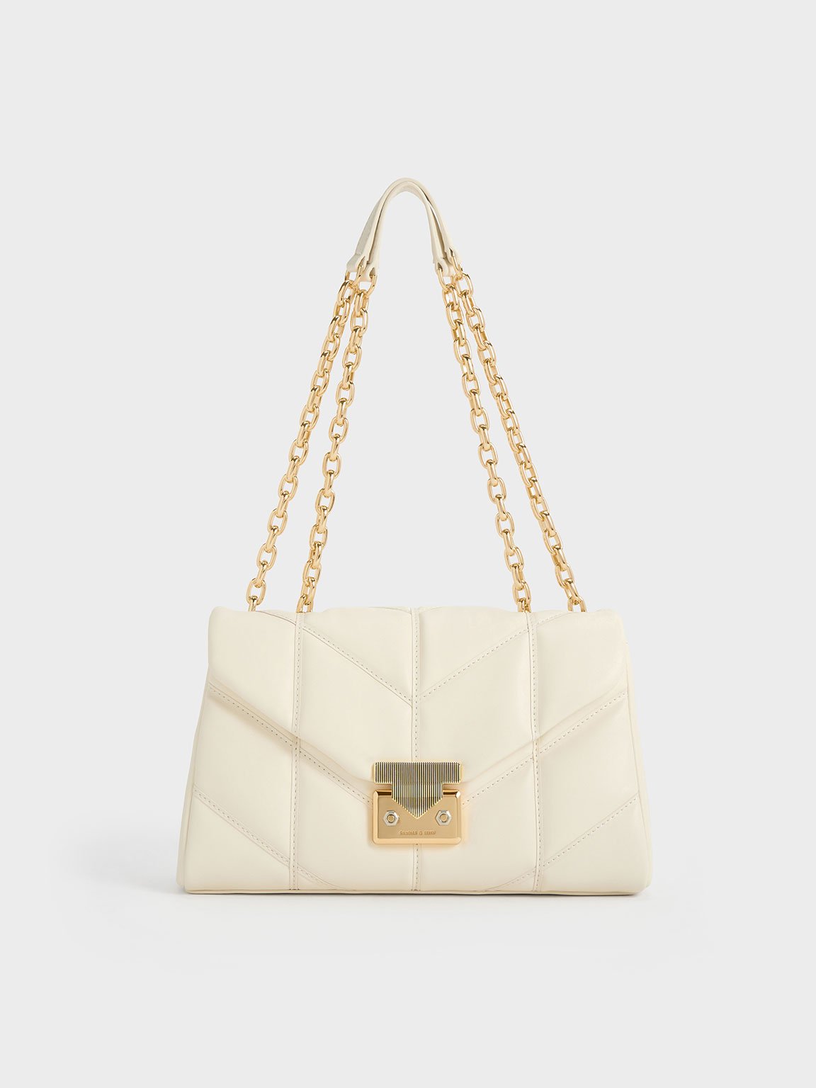 Charles & Keith - Eudora Chevron Trapeze Bag