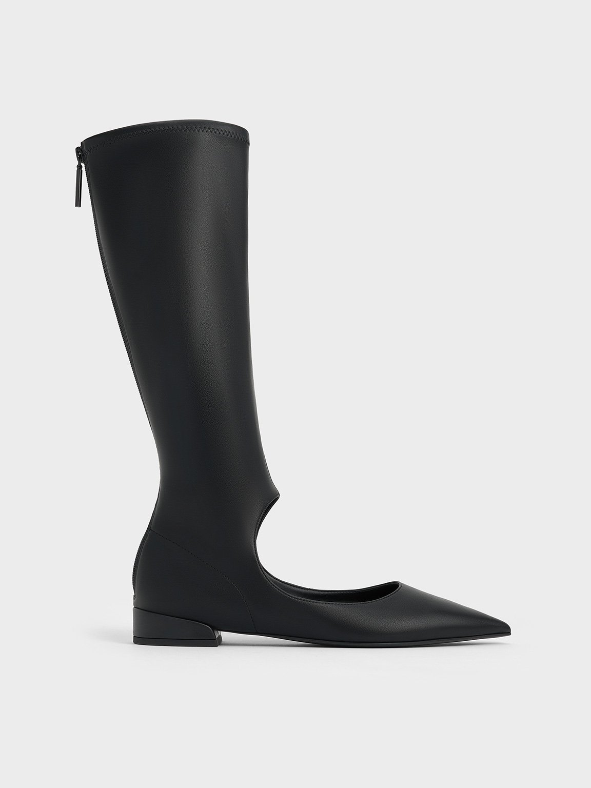 Charles & Keith - Robbie Cut-Out Pointed-Toe Knee-High Boots