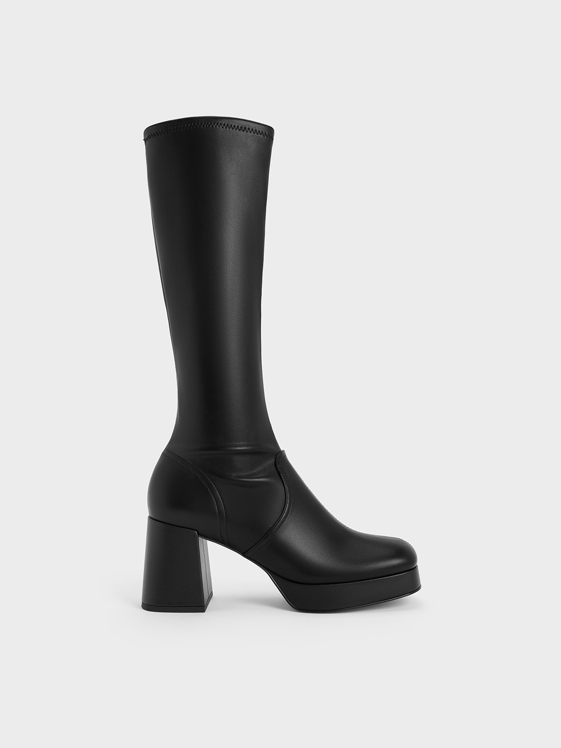 Charles & Keith - Evie Platform Block-Heel Knee-High Boots