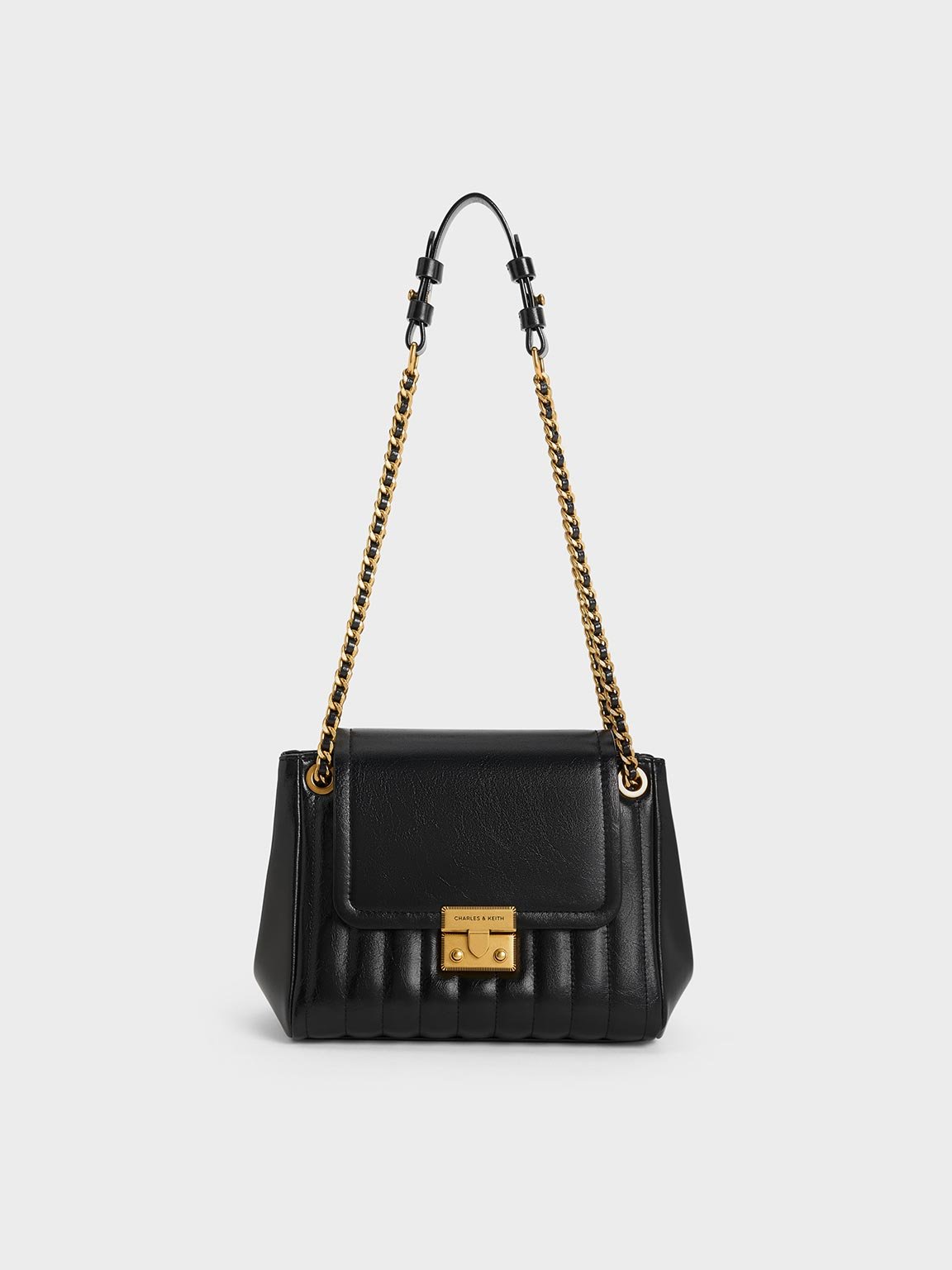 Charles & Keith - Donna Crinkle-Effect Shoulder Bag