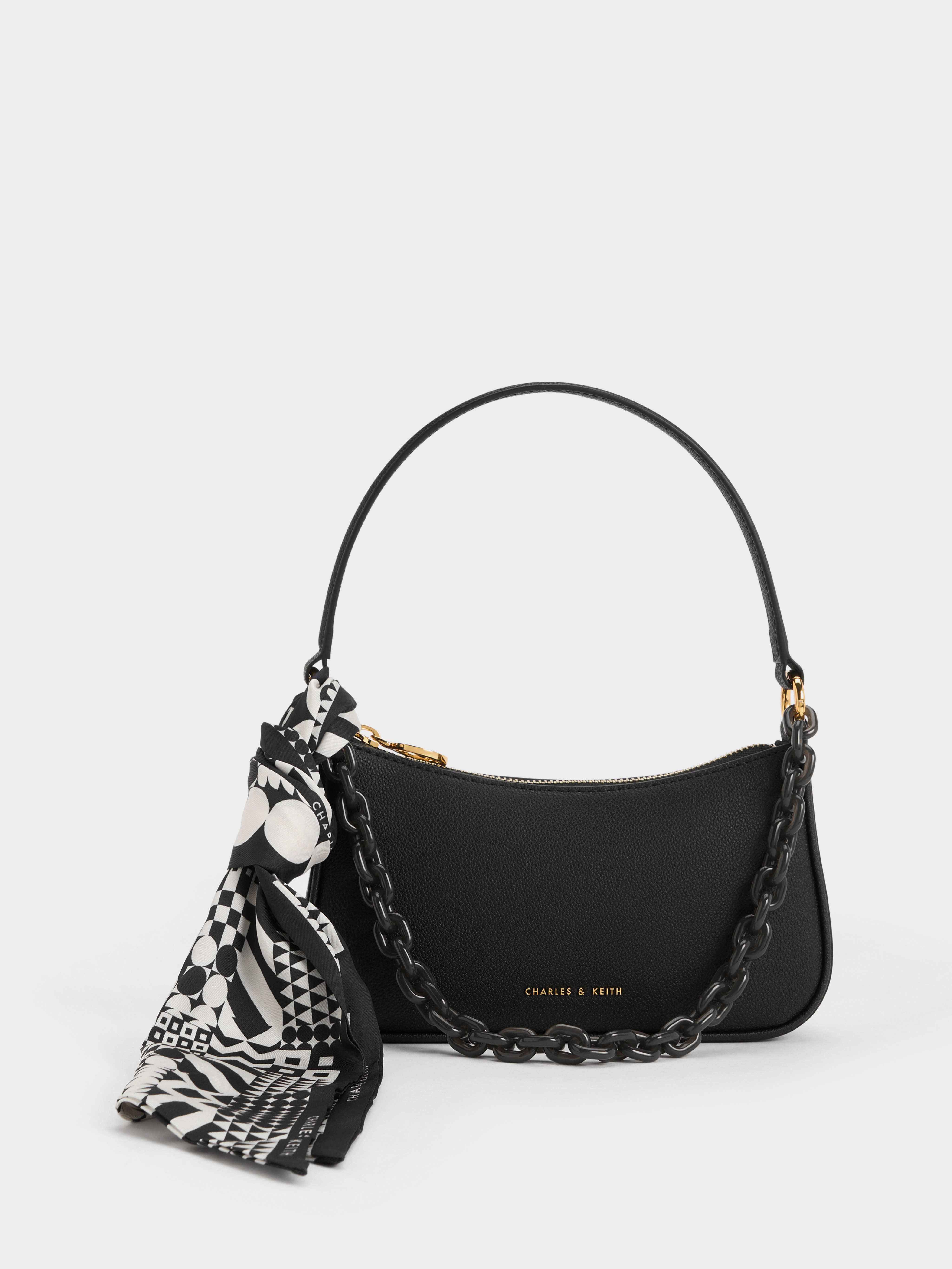 Charles & Keith - Alcott Scarf Chain-Link Bag