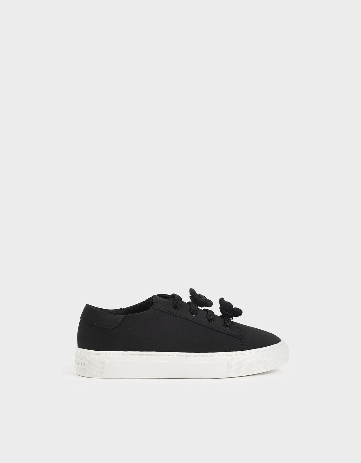 

Girls' Flower Embellished Sneakers, Black