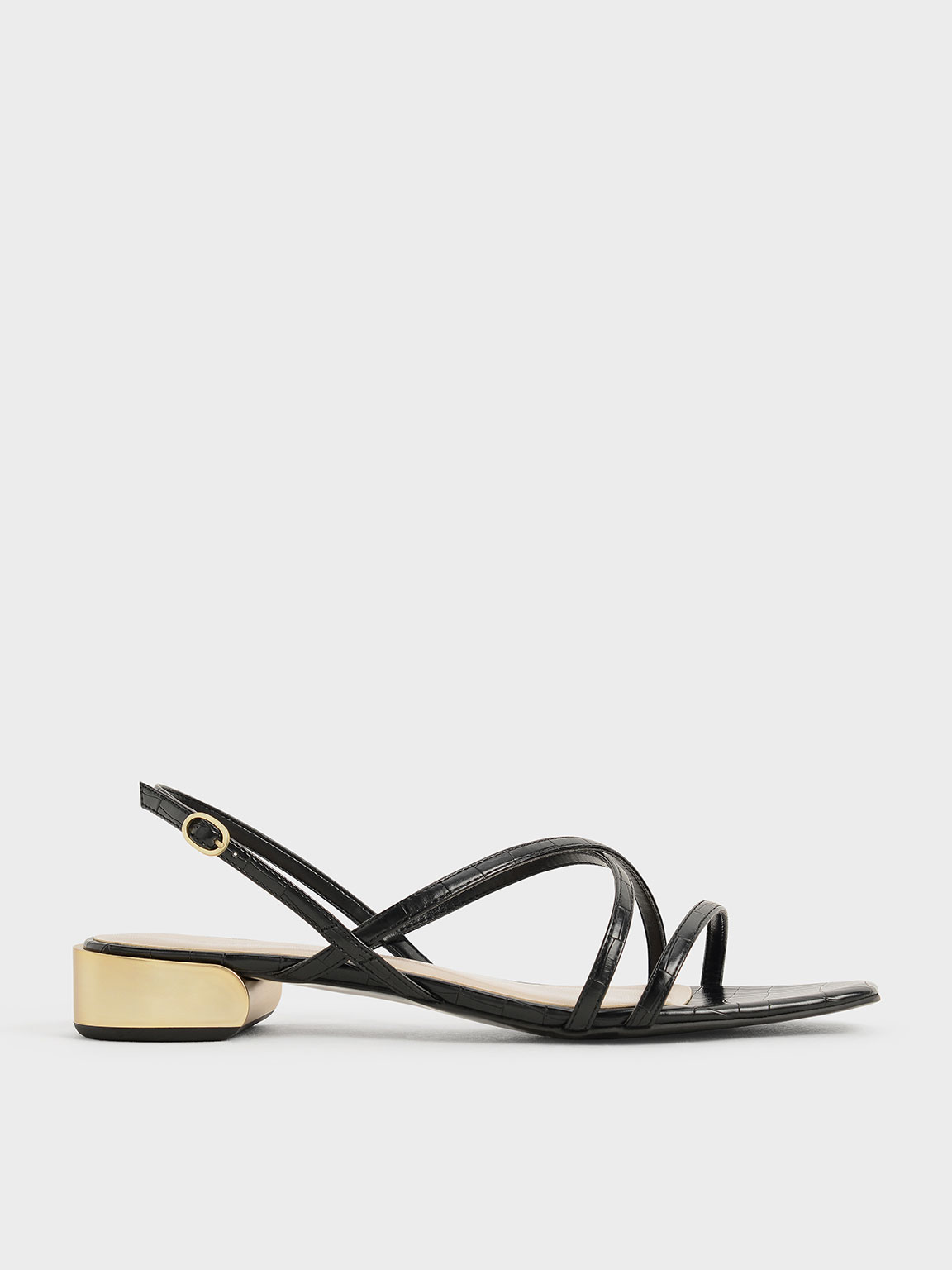 

Metallic Accent Strappy Sandals