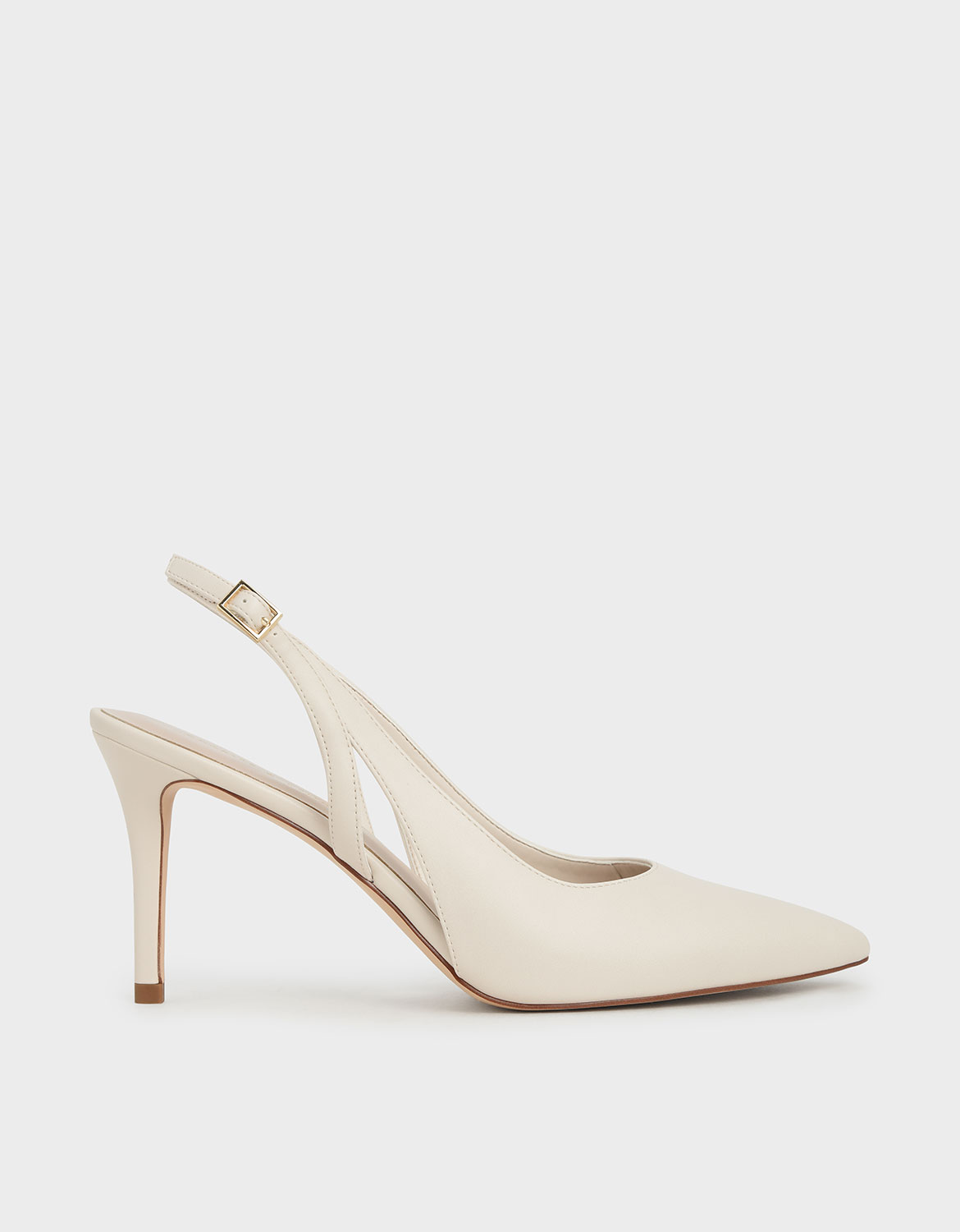 

Cut-Out Slingback Pumps, Chalk