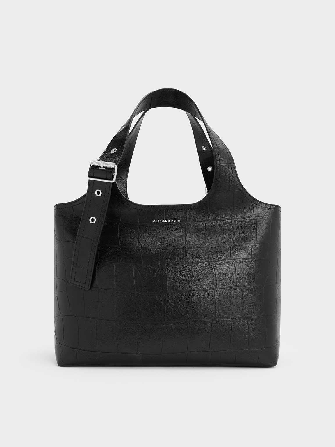 Charles & Keith - Liv Croc-Effect Tote Bag