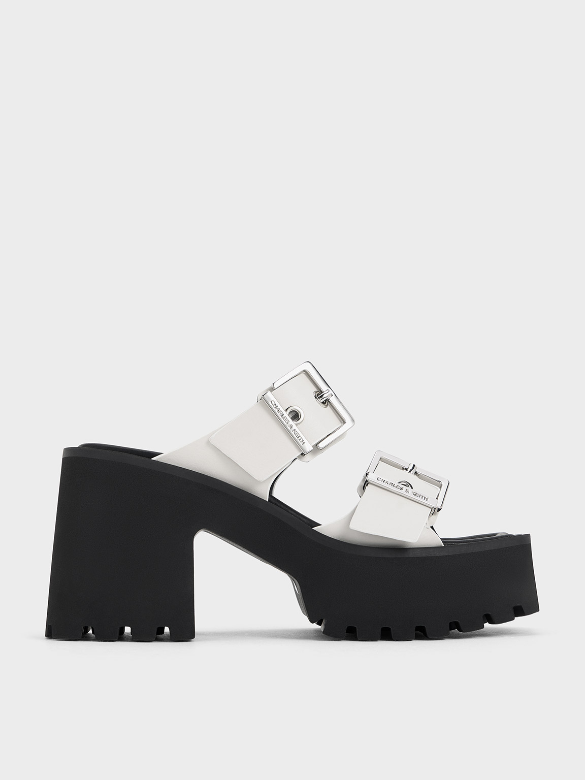 Charles & Keith - Trill Grommet Double-Strap Platform Mules