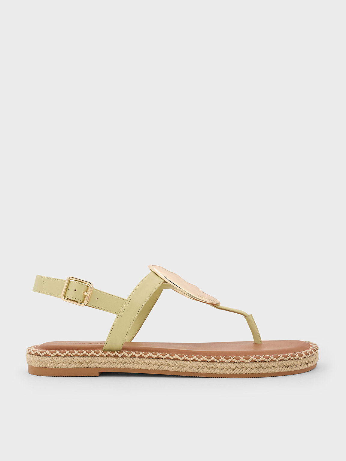 Charles & Keith - Metallic Oval Espadrille Sandals